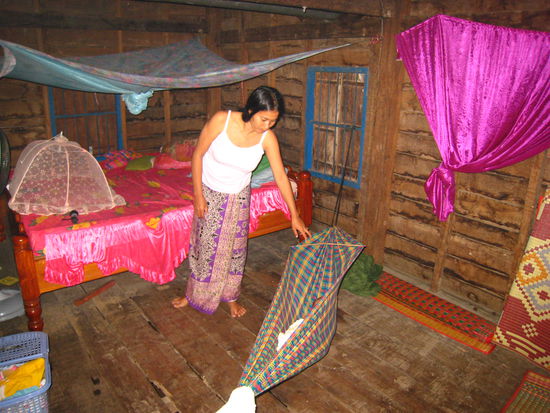 Das Wohn- und Schlafzimmer