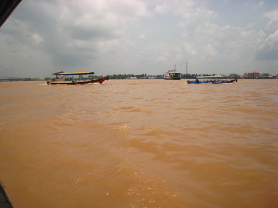 Schiffsverkehr auf dem Mekong