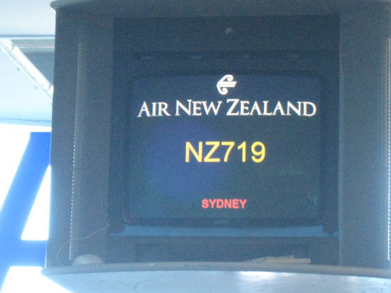 Flug NZ719 von Aukland nach Sydney