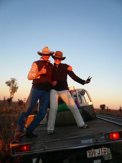 Shannon und ich auf dem Pick up