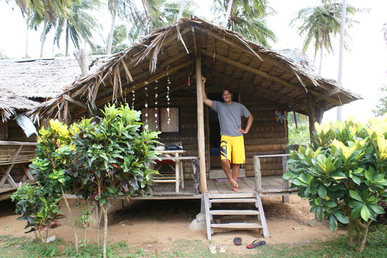 Unser Bambus-Huettchen mit Sea-View...