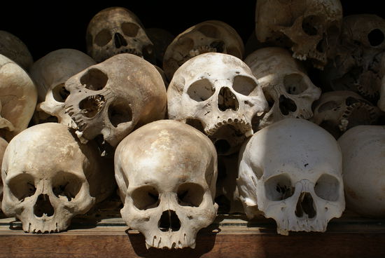 Im Mausoleum wurden die Skelette nach Alter und Geschlecht sortiert und gelagert.....