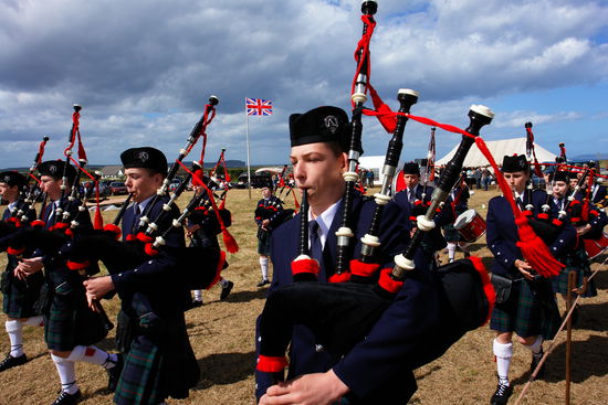 und natürlich mit dabei, die Dudelsackspieler