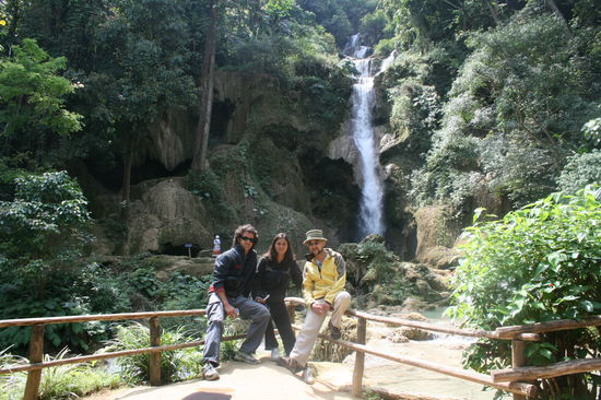 Nochmal Gonzo,Maria y yo en Luang Prabang