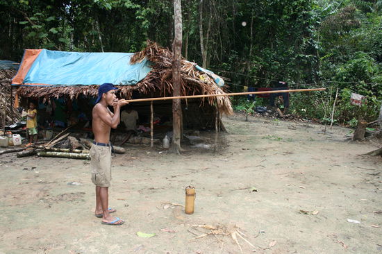 Orang Asli with Blowpipe