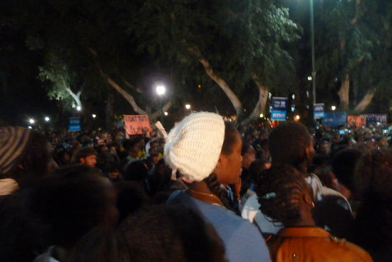 Ja so eine Kundgebung gegen Rassendiskreminierung,war spannend..