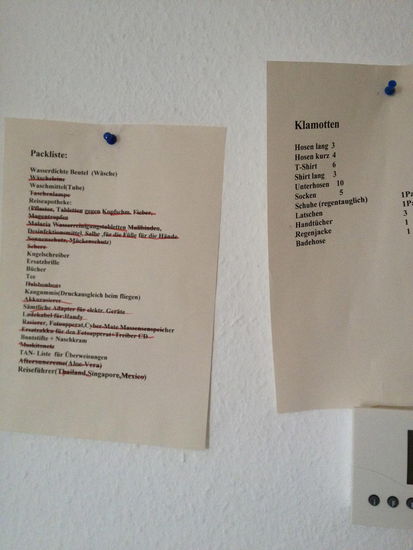 Ja so sieht meine kleine Liste aus,die hängt schon seid meiner ersten Reise in 2008 und ist immer eine Hilfe