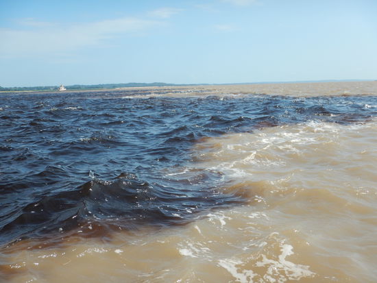 hier geht der Rio Negro und der Amazonas zusammen..