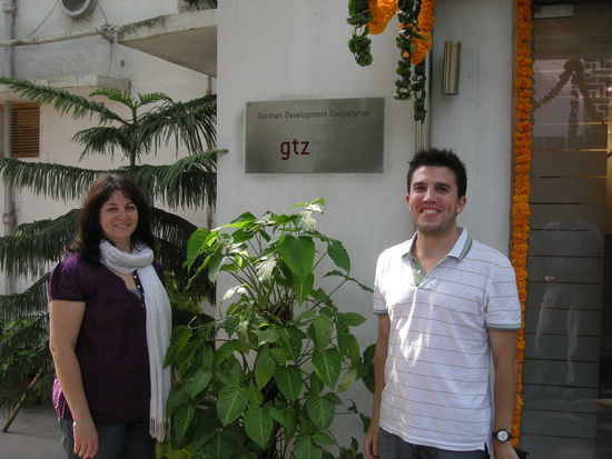 Denise und Mit-Praktikant Patrick, GTZ Office Jor Bagh