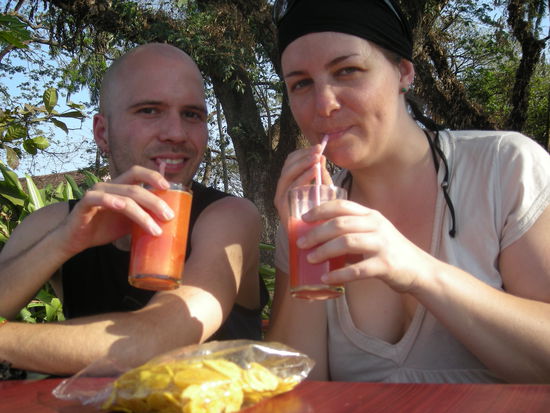 Papaya und Watermelon und Banana-Chips