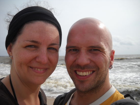 am Strand von Negombo -  jaaaaaaaaa, die Sonne war nocheinmal kurz da!