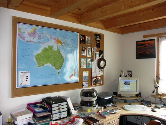 Australienkarte in unserem Arbeitszimmer