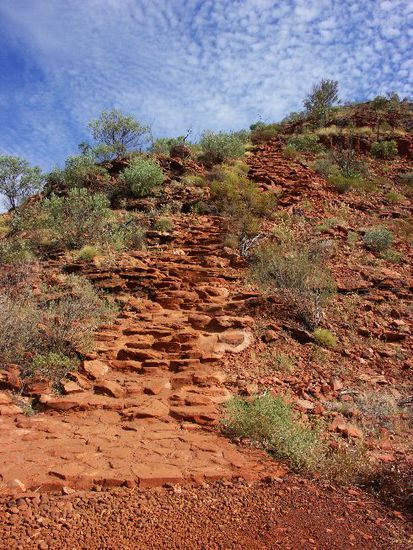 Die Aufstiegstreppe im Kings Canyon