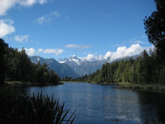 Mount Cook vom Lake Matheson aus gesehen
