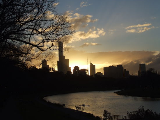 Melbourne beim eindunkeln