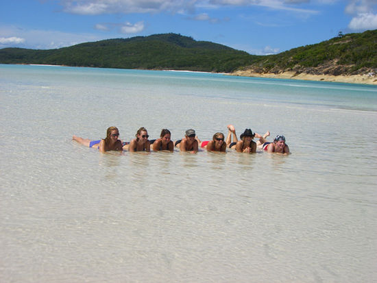 Girls on Whitehaven Beach