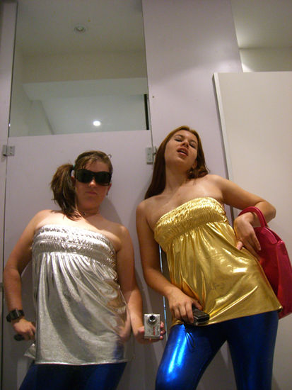 posing with ugly clothes