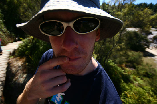 Keith in Orakei Korako