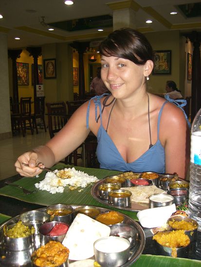 Tricia and lots of indish food