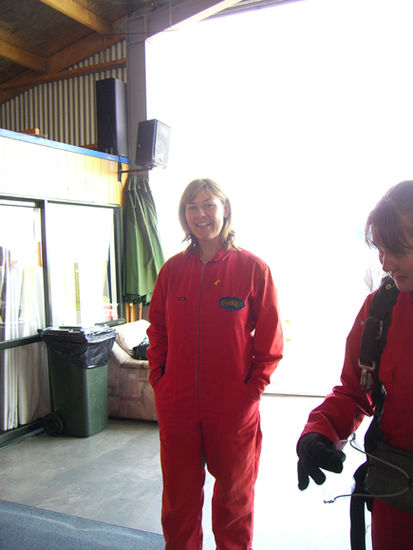Michelle before skydiving