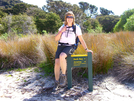 Michelle auf Schild