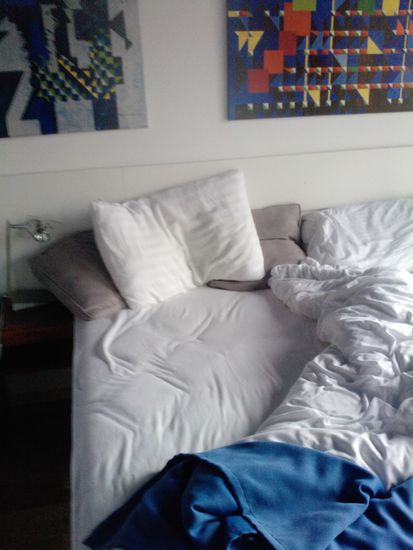 da hat sich jemand 2 Kissen bedient...