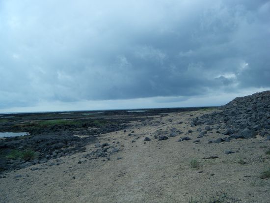 Strand bei schlechtem Wetter