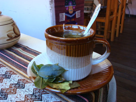 Coca ist in Bolivien legal und soll anscheinend gegen Hoehenkrankheit helfen. Coca Tee trinken und Coca Blaetter kauen war fuer Beat und mich an der Tagesordnumg