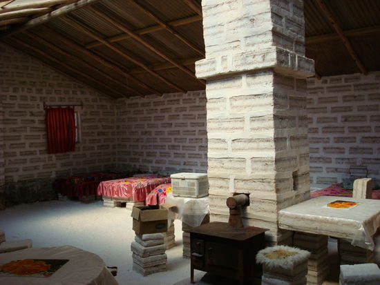 Salzhotel (alles besteht aus gepresstem Salz)