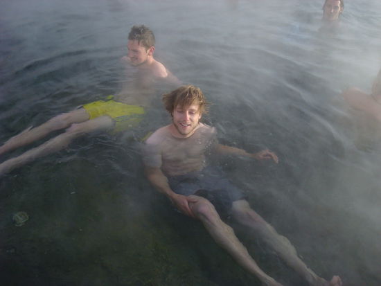 auftauen in den heissen Quellen