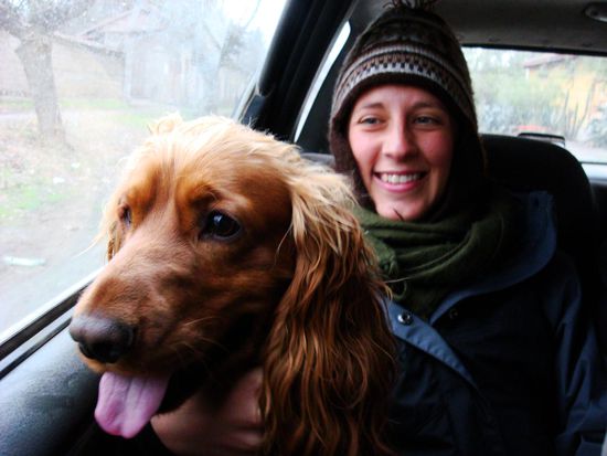 ich und Caspar, der Hund von Gonzalos Bruder (ein nervoeses Viech)