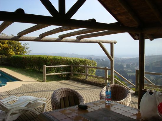 bei Matias in Maitensillo, das Wetter ist schlecht, hinten rechts waere das Meer zu sehen