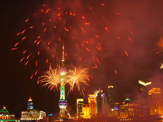 Das Feuerwerk hatten sie extra fuer uns gemacht, dachten wir zumindest...