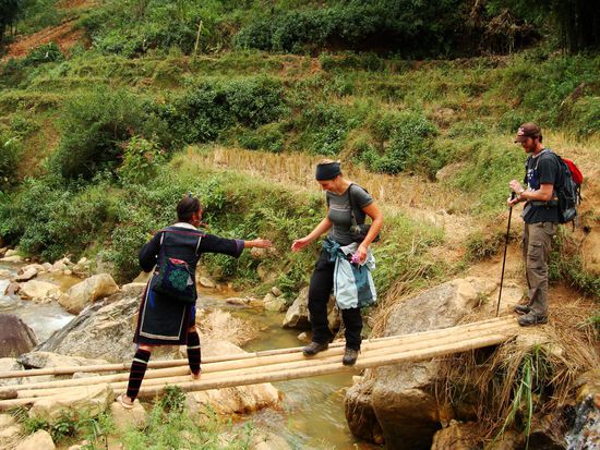 Dane auf Bambusbrueggli (hinten noch unser israelisches Anhaengsel)