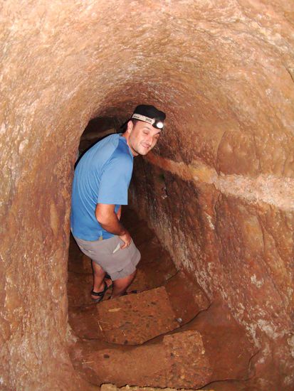 Marco war ein wenig Mulmig zu mute, da die Tunnel recht Eng waren 