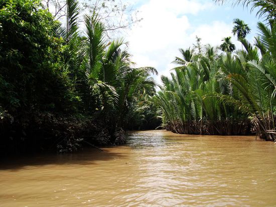 Einer der vielen Seitenarme des Mekongs
