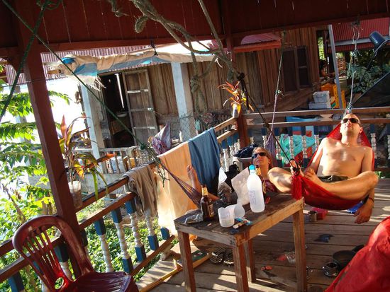 Unsere Terrasse war absolut gemuetlich eingerichtet