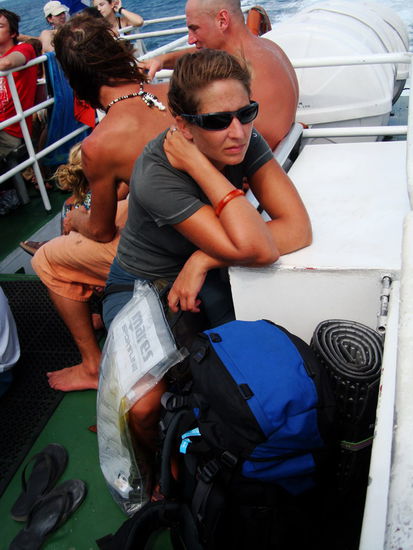 Auf dem Boot nach Kho Phangan, Dane mega begeistert 