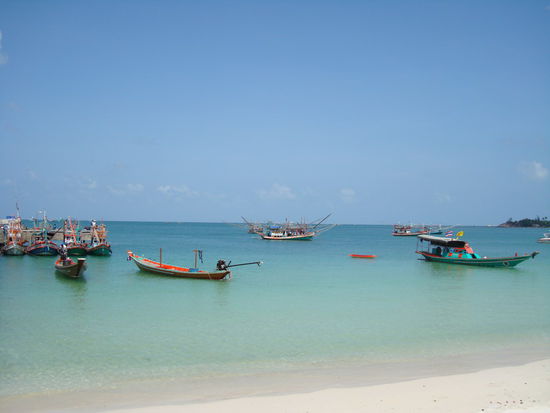 Kaum auf Kho Phangan erwarteten uns schon diese wunderschoenen Straende