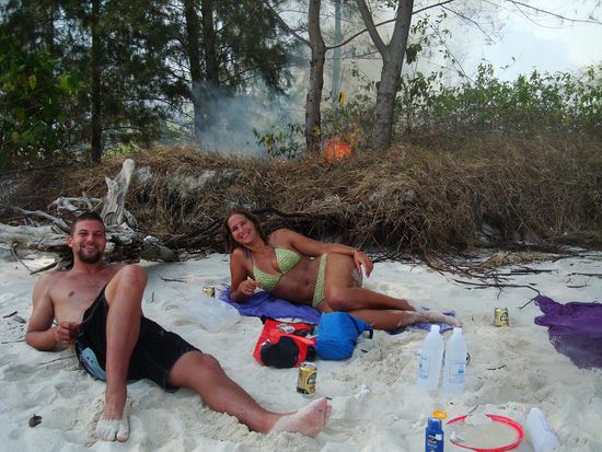 Auch das Buschfeuer hielt uns nicht vom relaxen ab.