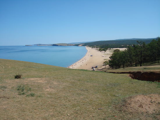 unser Strand, der Baikal war glasklar und kalt...