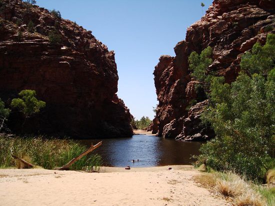 Hier gabs in der Hitze ein erfrischendes Bad