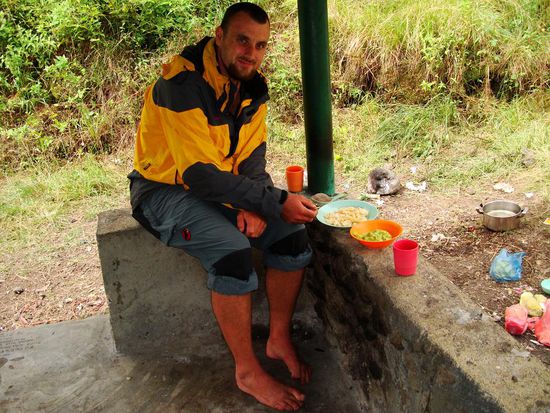 Marco geniesst die Vorspeise....