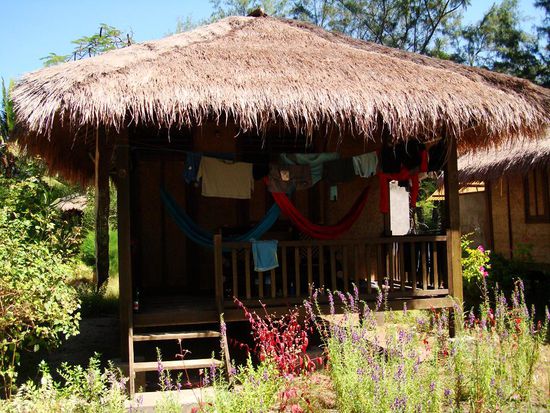 Unser Bungalow, heute war Waschtag 