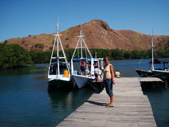 Ankunft auf Rinca. Wir sind schon ein bisschen nervoes!