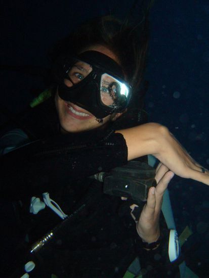 100ster Dive. Zum posieren musste sich Dane am Seil festkrallen !