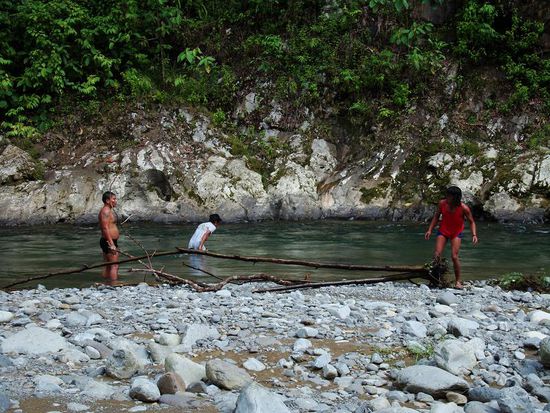 Die Jungs am Holz sammeln! Das gibt aber ein Riesenfeuer!