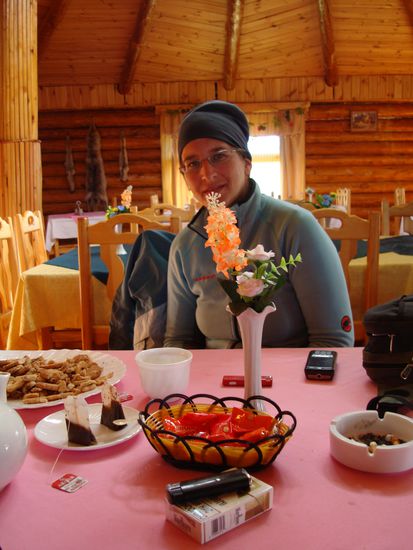 Im Touricamp Haan Herlen. Warten auf den Fahrer.