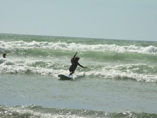 die ersten Surfversuche