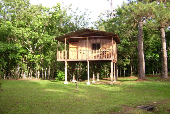 Eines der kleineren Baumhaeuser ... nett, aber dann doch etwas zu chaotisch ...